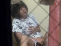Asian cutie toys herself